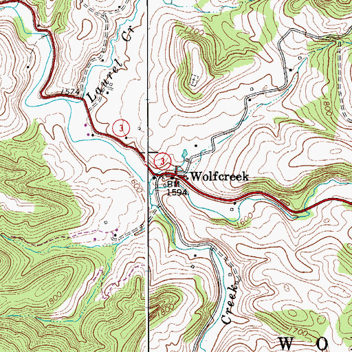 Topographic Map of Broad Run Baptist Church, WV