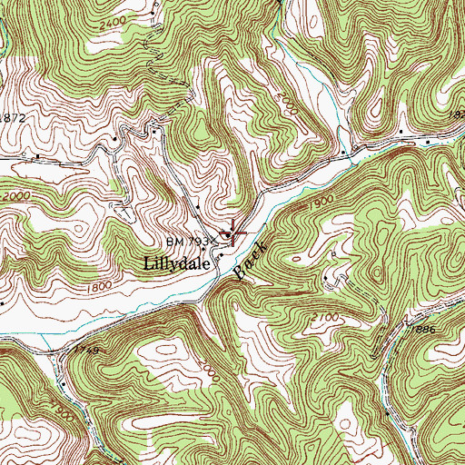 Topographic Map of Mount Hedding Methodist Church, WV