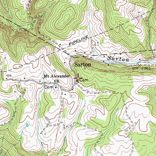 Topographic Map of Mount Hermon Missionary Baptist Church, WV