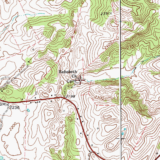 Topographic Map of Old Rehobeth Cemetery, WV