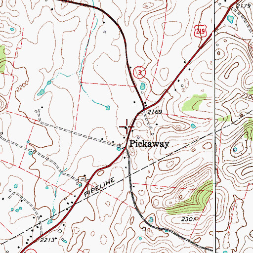 Topographic Map of Pickaway Methodist Church, WV
