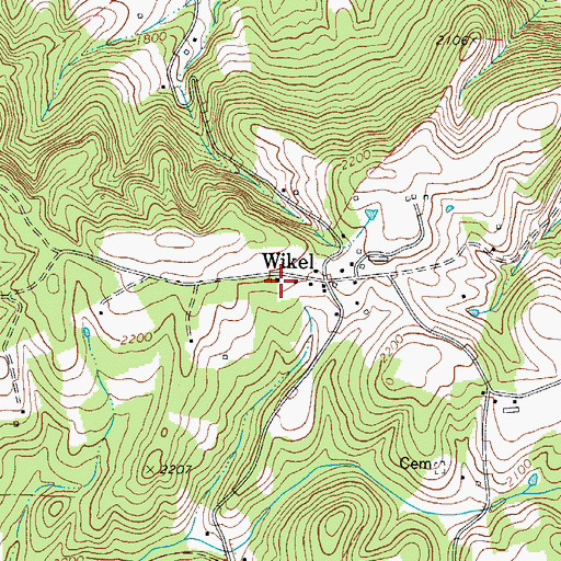 Topographic Map of Wikel Baptist Church, WV