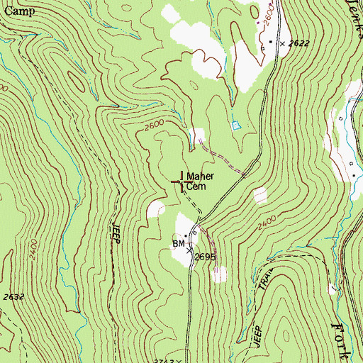 Topographic Map of Maher Cemetery, WV