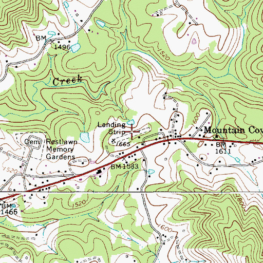 Topographic Map of Lee Massey Airport, WV
