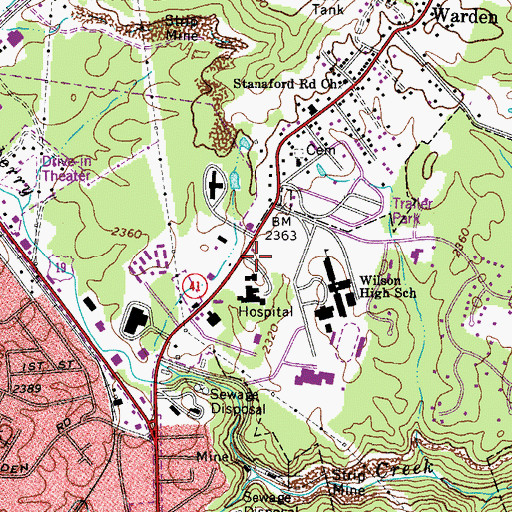 Topographic Map of Appalachian Regional Hospital Heliport, WV