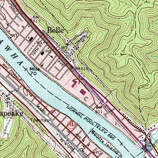 Topographic Map of Walker I Heliport, WV