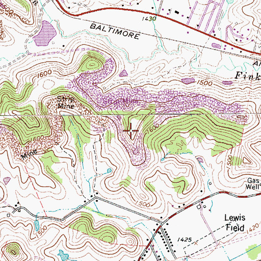 Topographic Map of Upshur County Regional Airport, WV