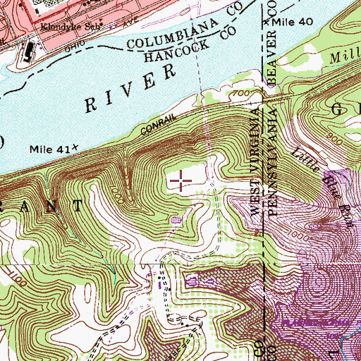 Topographic Map of East Liverpool Seaplane Base, WV