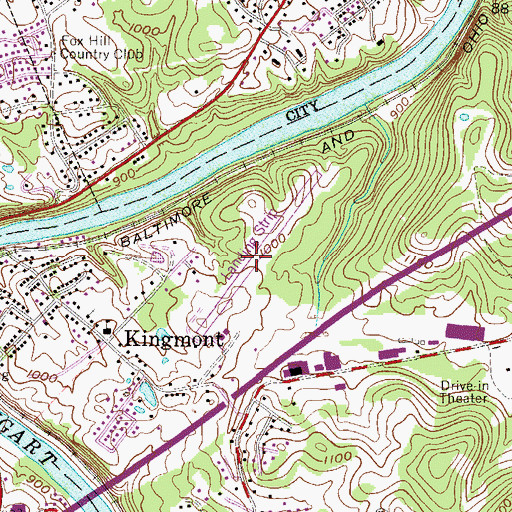 Topographic Map of Fairmont Municipal Airport-Frankman Field, WV