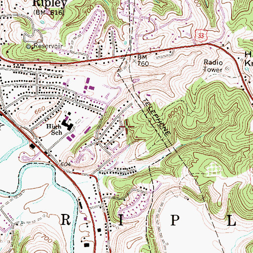 Topographic Map of Dickirson Heliport, WV