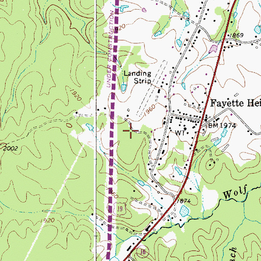 Topographic Map of Fayette Airport, WV