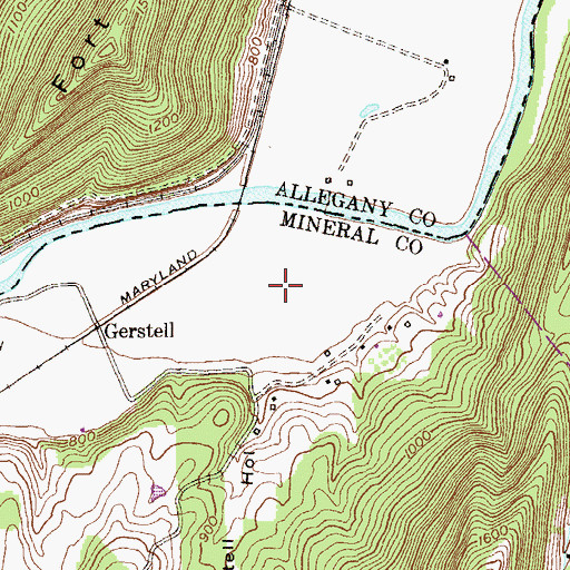 Topographic Map of Gerstell Farms Airport, WV