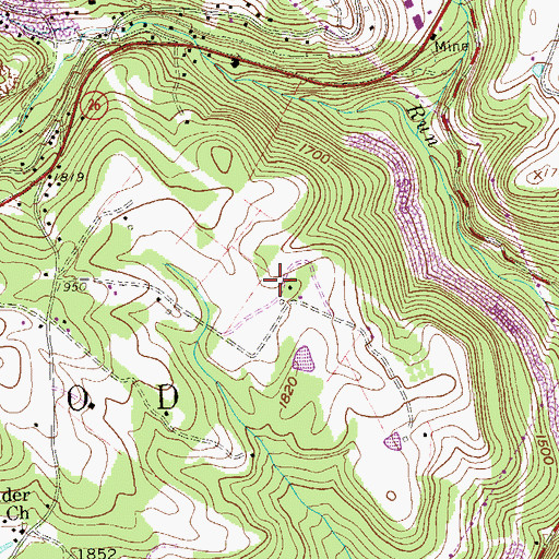 Topographic Map of Moore Field, WV