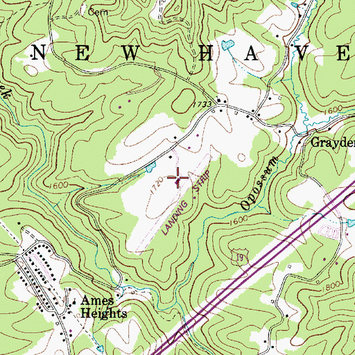 Topographic Map of New River Gorge Airport, WV