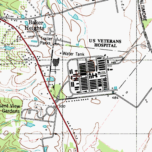 Topographic Map of Veterans Affairs Medical Center Heliport, WV