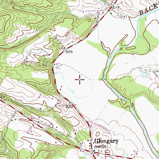 Topographic Map of Michaels Farms Airport, WV