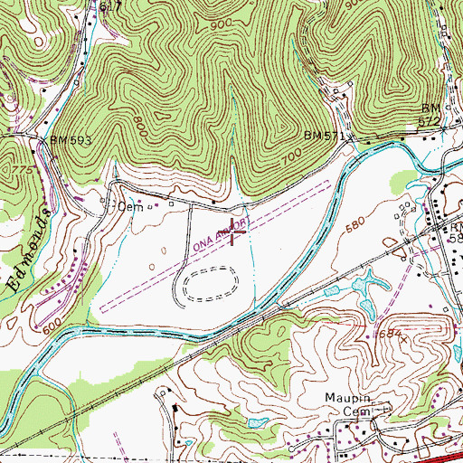 Topographic Map of Ona Airpark, WV