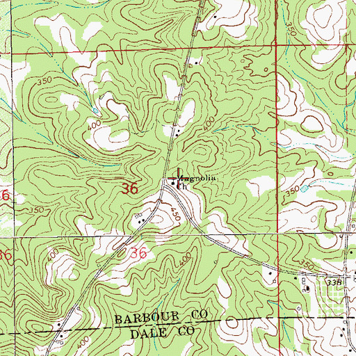 Topographic Map of Magnolia United Methodist Church, AL