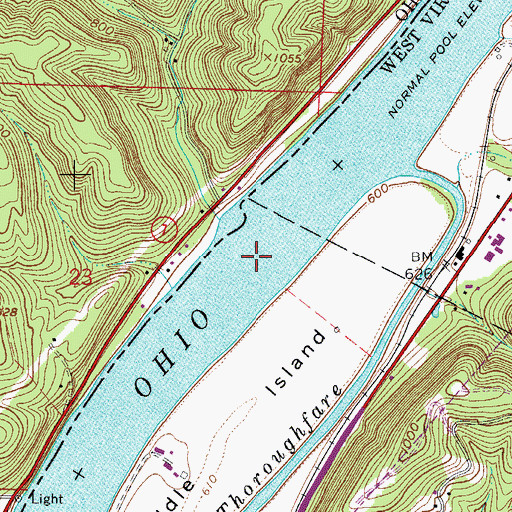 Topographic Map of Saint Marys Seaplane Base, WV