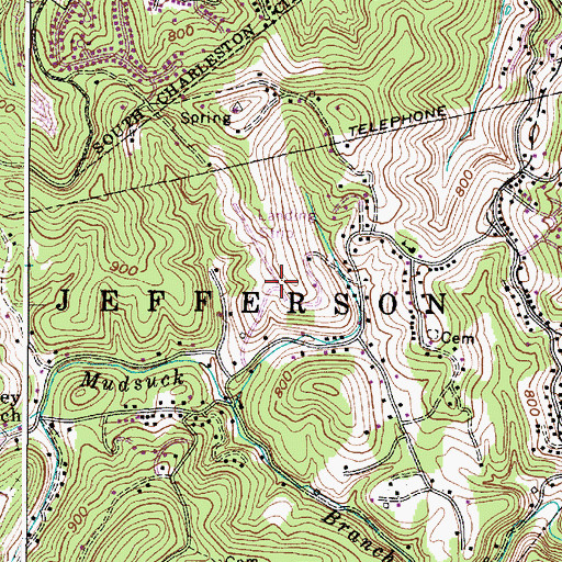 Topographic Map of Mallory Airport, WV