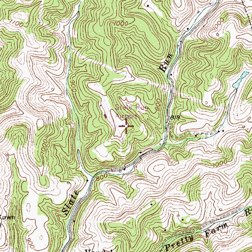 Topographic Map of Slate Run Airport, WV