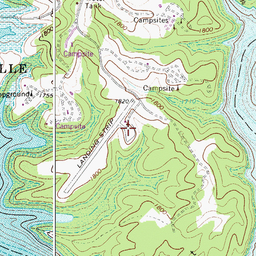 Topographic Map of Summersville Airport, WV