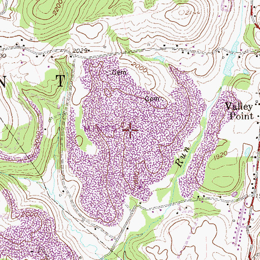 Topographic Map of Valley Point Airport, WV