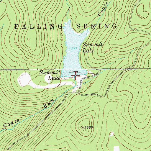 Topographic Map of Summit Lake Dam, WV