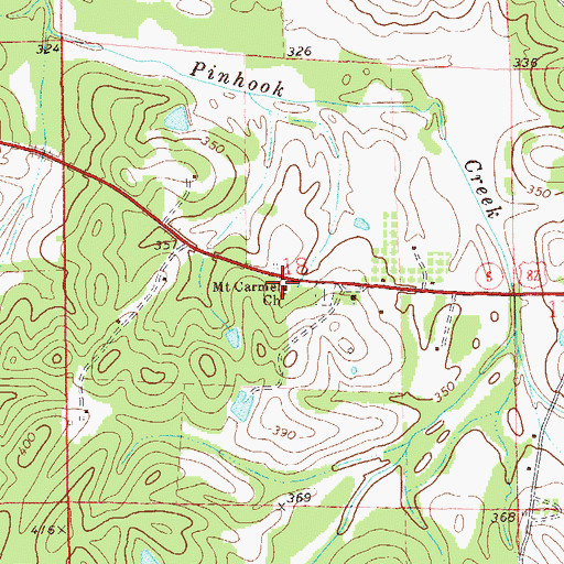 Topographic Map of Mount Carmel Baptist Church, AL