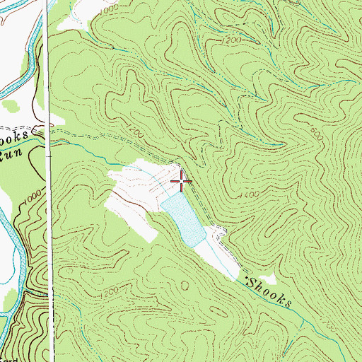 Topographic Map of South Fork Structure One Dam, WV