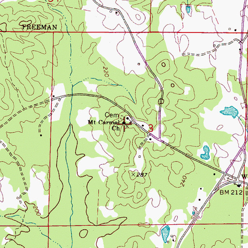 Topographic Map of Mount Carmel Methodist Church, AL