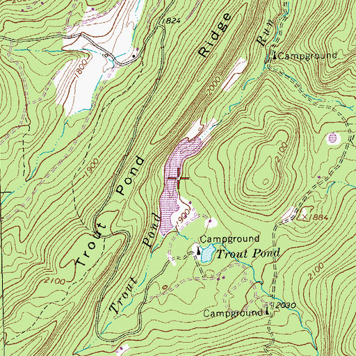 Topographic Map of Rockcliff Lake, WV