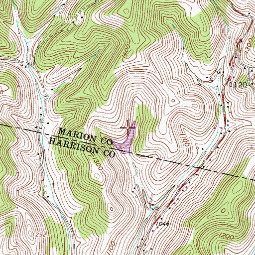 Topographic Map of Lower Coal Lick A M D Facility Dam, WV