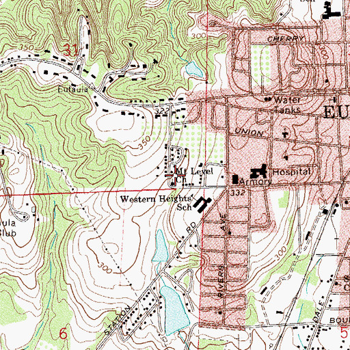 Topographic Map of Mount Level Baptist Church, AL