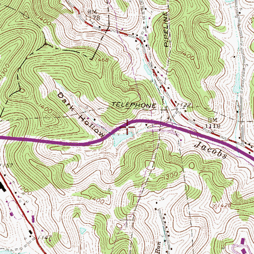 Topographic Map of Salem Fork Structure 14 Dam, WV