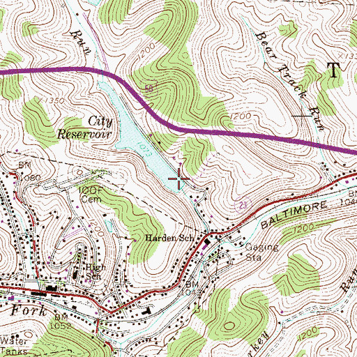 Topographic Map of Lower Salem Dam, WV