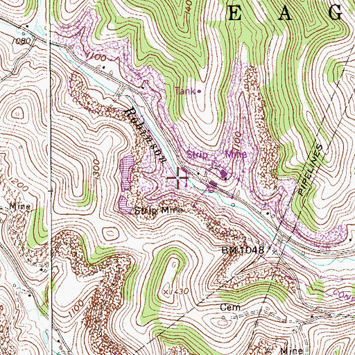 Topographic Map of Robinson Run Mine Number 95 Dam, WV