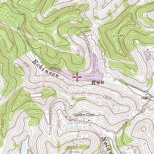 Topographic Map of Mine 95 Water Supply Reservoir, WV