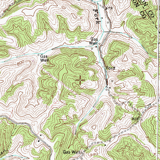 Topographic Map of Rollins Dam Number One, WV
