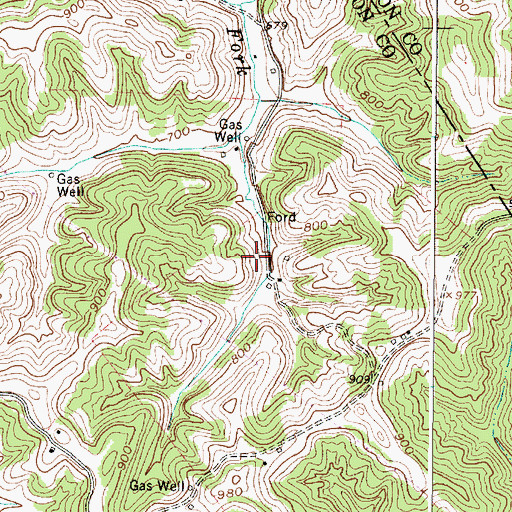 Topographic Map of Rollins Lake Number Two Dam, WV