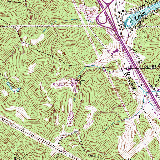 Topographic Map of Poffenbarger Dam Number One, WV