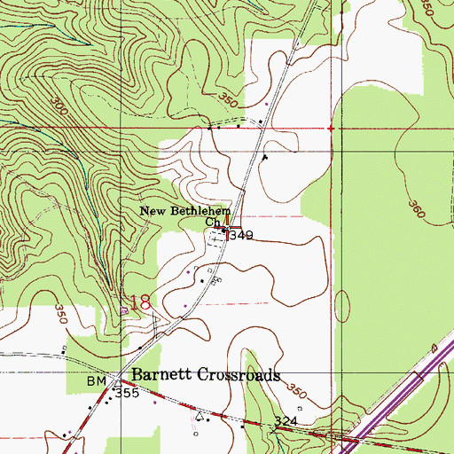 Topographic Map of New Bethlehem Baptist Church, AL