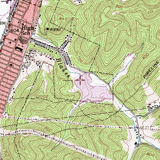 Topographic Map of Blakes-Armour Creek Structure Number Seven Dam, WV