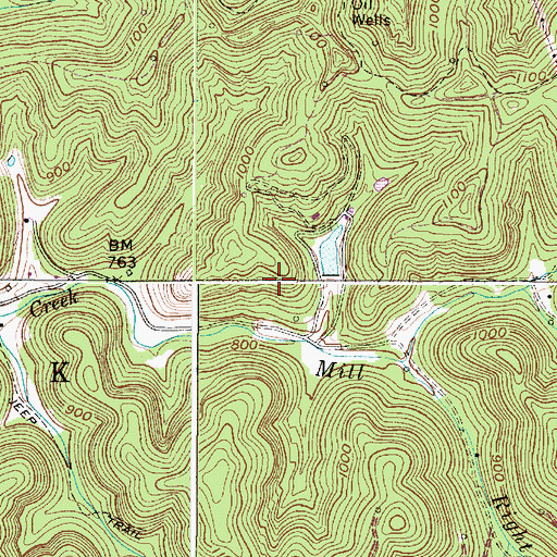 Topographic Map of Lake Dinty Moore Dam, WV