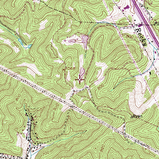 Topographic Map of Poffenbarger Dam Number Two, WV