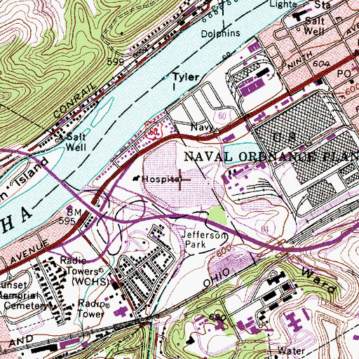 Topographic Map of Waste Water Retention Pond, WV