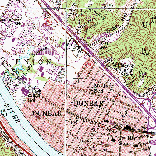 Topographic Map of Cunningham Flyash Disposal Pond Number Four Dam, WV