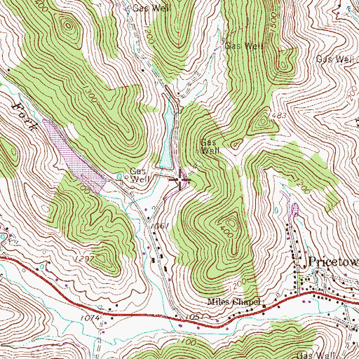 Topographic Map of Polk Creek Structure Number Eight Dam, WV