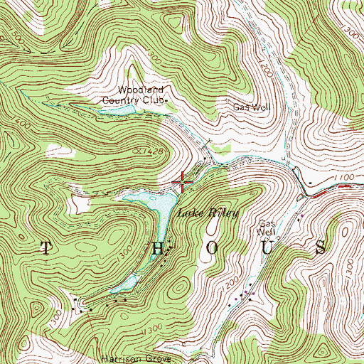Topographic Map of Lake Riley Dam, WV