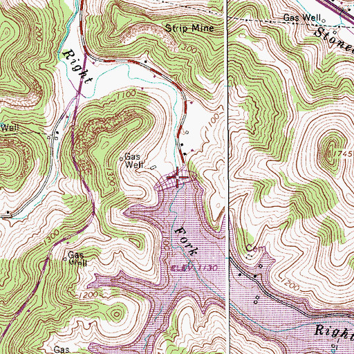 Topographic Map of Stonecoal Creek Dam, WV